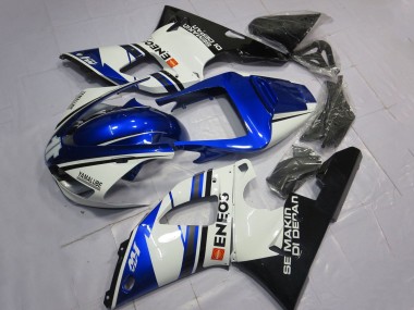 Rabatt Yamaha YZF 1000 R1 Motorrad Verkleidung 1998-1999 - Weiss Blau Glanzendes Schwarz ENEOS Semakin Didepan