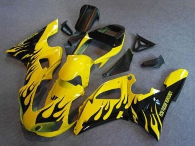 Rabatt Yamaha YZF 1000 R1 Motorrad Verkleidung 1998-1999 - Gelb Schwarz Flamme