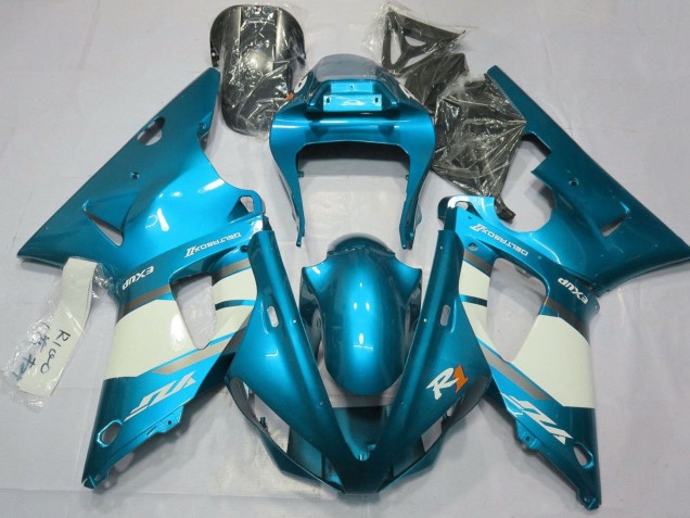 Rabatt Yamaha YZF 1000 R1 Motorrad Verkleidung 2000-2001 - Blau Weiss Silber
