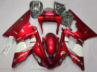 Rabatt Yamaha YZF 1000 R1 Motorrad Verkleidung 2000-2001 - Rot Weiss Silber