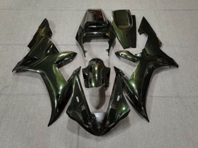 Rabatt Yamaha YZF 1000 R1 Motorrad Verkleidung 2002-2003 - Dunkel Grun Chameleon