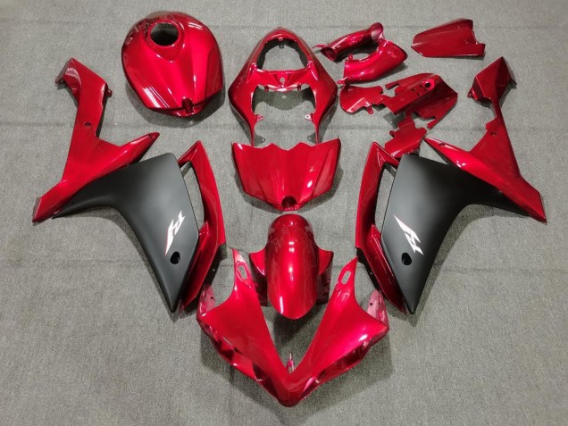 Rabatt Yamaha YZF 1000 R1 Motorrad Verkleidung 2007-2008 - Rot Matt Schwarz
