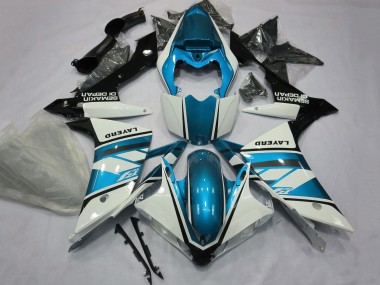 Rabatt Yamaha YZF 1000 R1 Motorrad Verkleidung 2007-2008 - Weiss Hellblau Schwarz Layerd