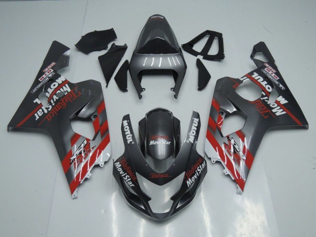 Rabatt Suzuki GSXR 600 / GSXR 750 Motorrad Verkleidung 2004-2005 - Dunkel Grau Rot