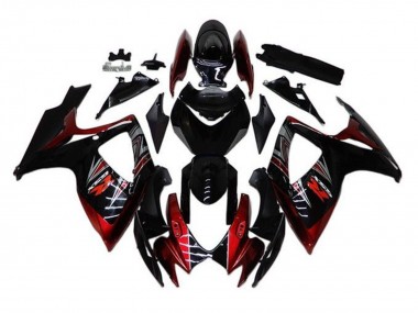 Rabatt Suzuki GSXR 600 / GSXR 750 Motorrad Verkleidung 2006-2007 - Glanzendes Schwarz Rot