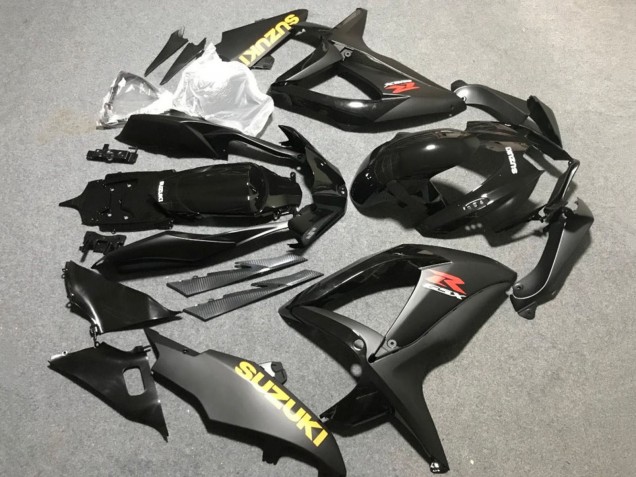 Rabatt Suzuki GSXR 600 / GSXR 750 Motorrad Verkleidung 2006-2007 - Matt Schwarz Glanzendes Schwarz Gelb