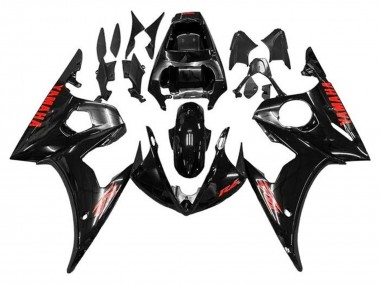 Rabatt Yamaha YZF R6 Motorrad Verkleidung 2005 - Glanzendes Schwarz Rot