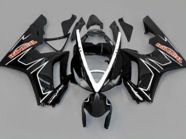 Rabatt Triumph Daytona 675 Triple Motorrad Verkleidung 2006-2008 - Glanzendes Schwarz Weiss Streifen