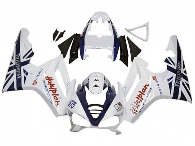Rabatt Triumph Daytona 675 Triple Motorrad Verkleidung 2009-2012 - Weiss Dunkel Blau