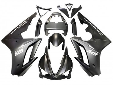 Rabatt Triumph Daytona 675 Triple Motorrad Verkleidung 2009-2012 - Matt Schwarz Weiss Aufkleber