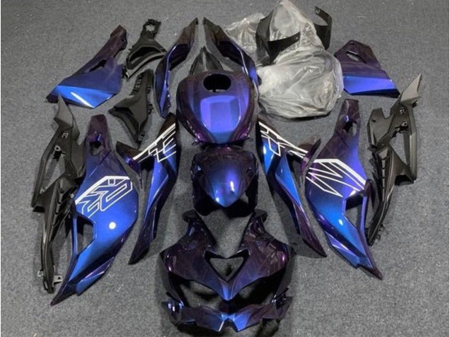 Rabatt Kawasaki ZX4R ZX-4RR Motorrad Verkleidung 2019-2025 - Lila Blau Gradient