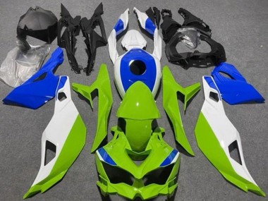 Rabatt Kawasaki ZX4R ZX-4RR Motorrad Verkleidung 2019-2025 - Weiss Blau Grun