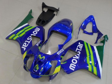Rabatt Honda VTR1000 Motorrad Verkleidung 2000-2006 - Blau Grun Weiss MoviStar