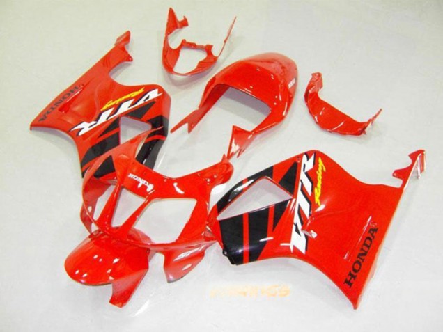Rabatt Honda VTR1000 Motorrad Verkleidung 2000-2006 - Rot Glanzendes Schwarz Streifen