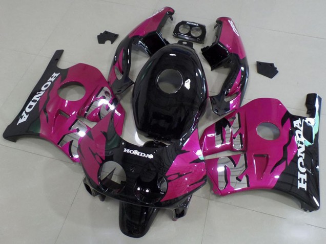 Rabatt Honda CBR250RR MC22 Motorrad Verkleidung Kit 1990-1998 - Rosa Glanzendes Schwarz