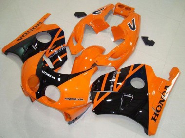 Rabatt Honda CBR250RR MC22 Motorrad Verkleidung 1990-1998 - Orange Glanzendes Schwarz