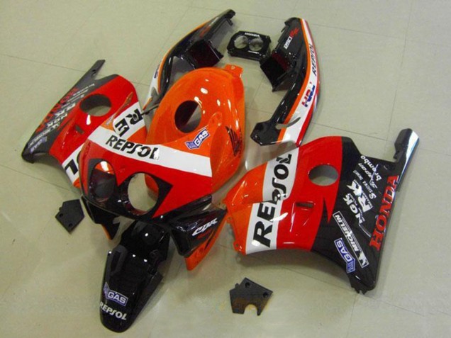Rabatt Honda CBR250RR MC22 Motorrad Verkleidung 1990-1998 - Orange Weiss Rot Glanzendes Schwarz HRC Repsol