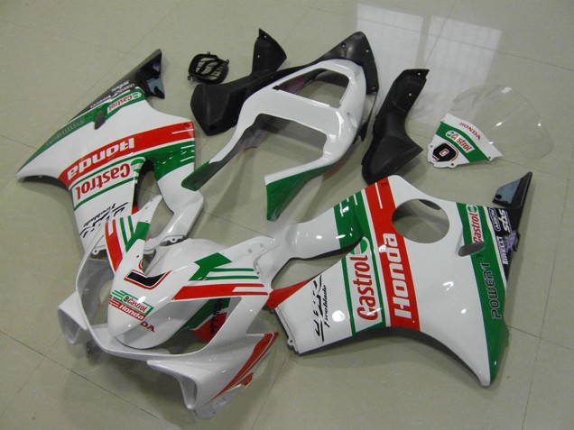 Rabatt Honda CBR600 F4i Motorrad Verkleidung 2001-2003 - Weiss Rot Grun Castrol