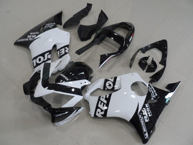 Rabatt Honda CBR600 F4i Motorrad Verkleidung 2001-2003 - Weiss Glanzendes Schwarz Repsol