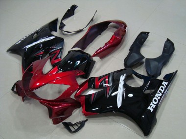 Rabatt Honda CBR600 F4i Motorrad Verkleidungen Kit 2004-2007 - Rot Glanzendes Schwarz