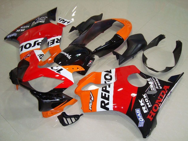 Rabatt Honda CBR600 F4i Motorrad Verkleidung 2004-2007 - Orange Weiss Rot Glanzendes Schwarz Repsol