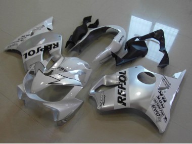 Rabatt Honda CBR600 F4i Motorrad Verkleidung 2004-2007 - Weiss Silber Schwarz Repsol