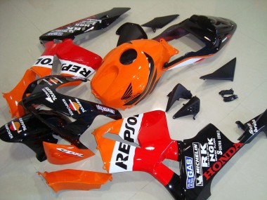 Rabatt Honda CBR600RR Motorrad Verkleidungen Kit 2003-2004 - Orange Weiss Rot Glanzendes Schwarz Repsol