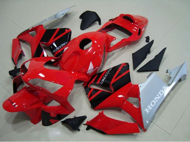 Rabatt Honda CBR600RR Motorrad Verkleidung 2003-2004 - Rot Silber Glanzendes Schwarz