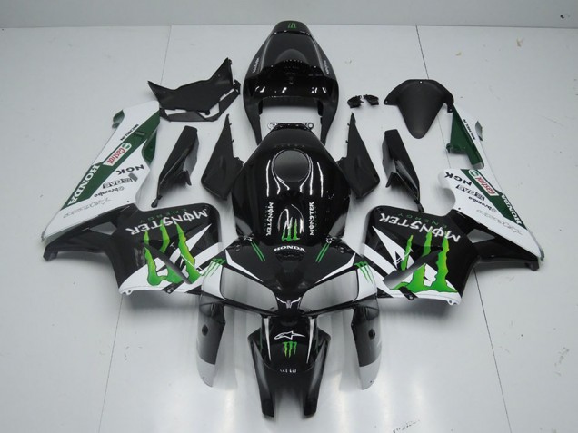Rabatt Honda CBR600RR Motorrad Verkleidung 2005-2006 - Glanzendes Schwarz Weiss Grun Monster