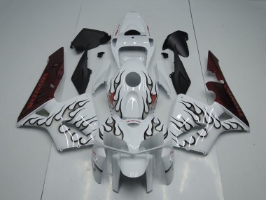 Rabatt Honda CBR600RR Motorrad Verkleidung 2005-2006 - Weiss Schwarz Flamme