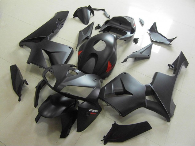 Rabatt Honda CBR600RR Motorrad Verkleidung 2005-2006 - Matt Schwarz Rot Aufkleber