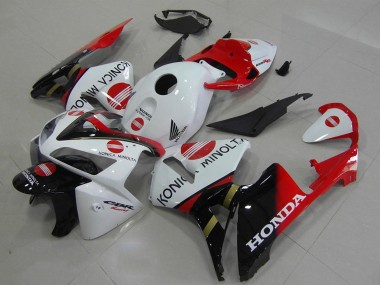 Rabatt Honda CBR600RR Motorrad Verkleidung 2005-2006 - Weiss Rot Glanzendes Schwarz Konica Minolta