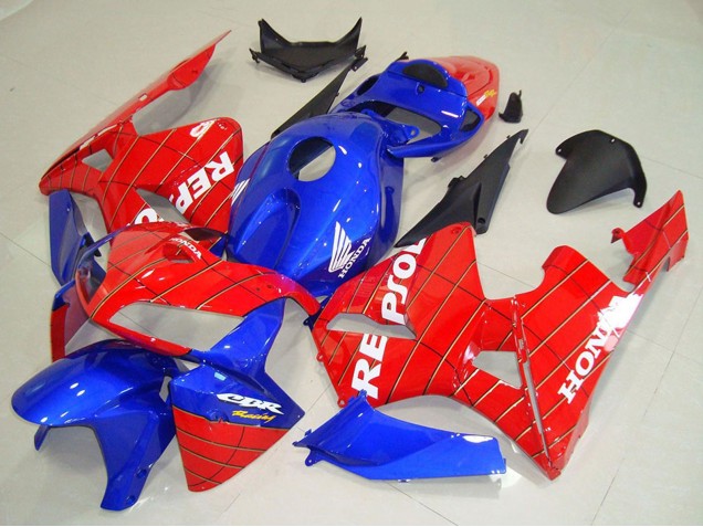 Rabatt Honda CBR600RR Motorrad Verkleidung 2005-2006 - Blau Rot Spider Man Repsol