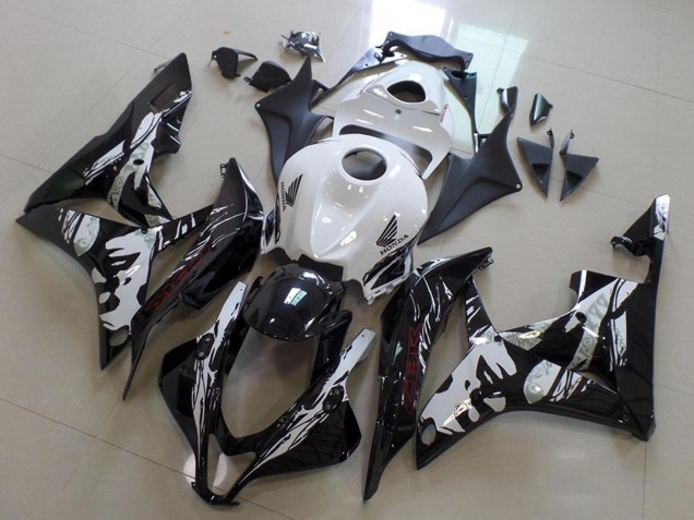 Rabatt Honda CBR600RR Motorrad Verkleidung 2007-2008 - Weiss Glanzendes Schwarz Leyla