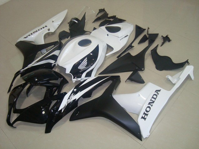 Rabatt Honda CBR600RR Motorrad Verkleidung 2007-2008 - Weiss Glanzendes Schwarz Matt Schwarz
