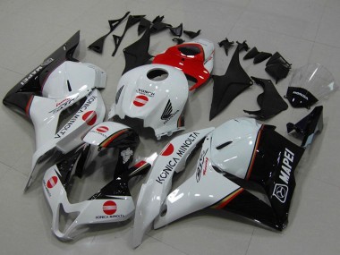 Rabatt Honda CBR600RR Motorrad Verkleidung 2009-2012 - Weiss Rot Glanzendes Schwarz Konica Minolta