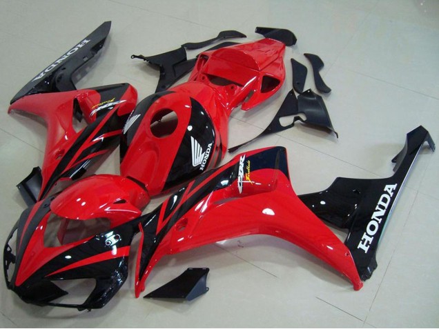 Rabatt Honda CBR1000RR Motorrad Verkleidung Kit 2006-2007 - Rot Glanzendes Schwarz