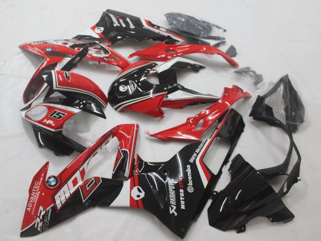 Rabatt BMW S1000RR Motorrad Verkleidung 2015-2016 - Weiss Rot Glanzendes Schwarz