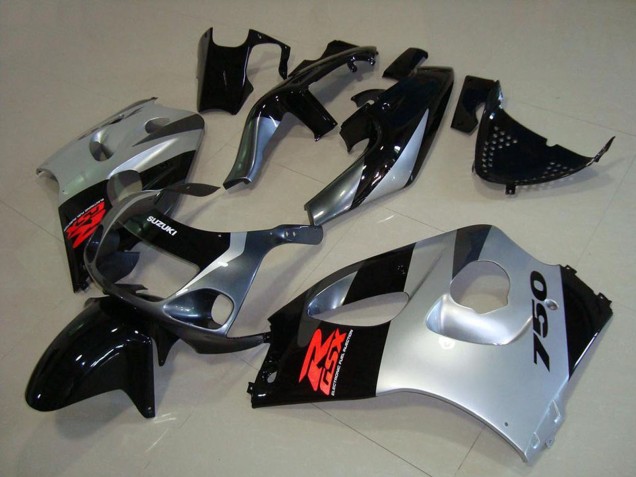 Rabatt Suzuki GSXR 750 Motorrad Verkleidung 1996-2000 - Glanzendes Schwarz Silber