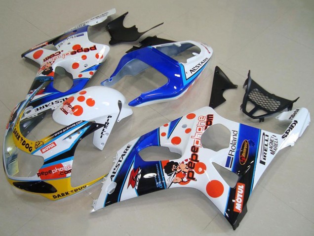Rabatt Suzuki GSXR 1000 Motorrad Verkleidung 2000-2002 - Weiss Blau Rot Gelb Schwarz Dunkel Dog Motul Pepe Phone