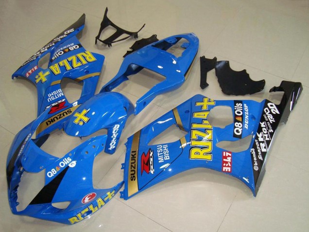 Rabatt Suzuki GSXR 1000 Motorrad Verkleidung 2003-2004 - Blau Gold Schwarz Rizla
