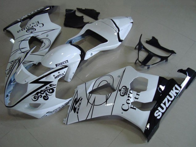Rabatt Suzuki GSXR 1000 Motorrad Verkleidung 2003-2004 - Weiss Schwarz Corona