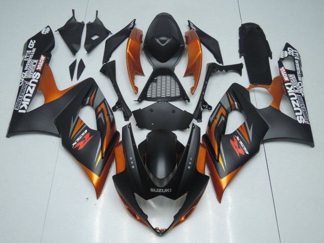 Rabatt Suzuki GSXR 1000 Motorrad Verkleidung 2005-2006 - Matt Schwarz Orange