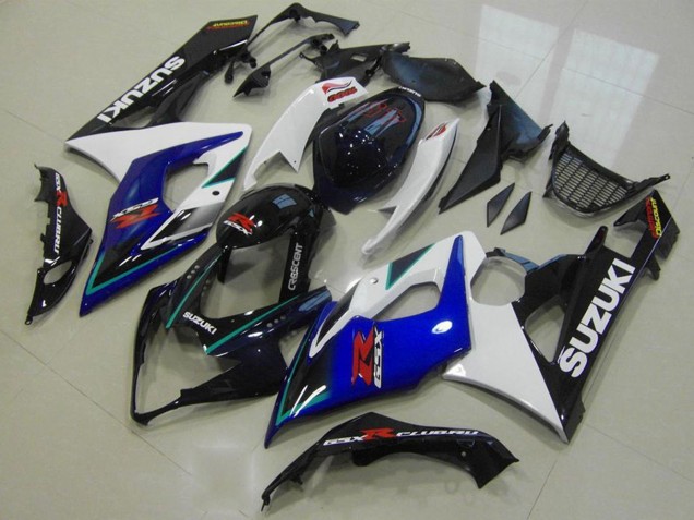 Rabatt Suzuki GSXR 1000 Motorrad Verkleidung 2005-2006 - Weiss Blau Glanzendes Schwarz