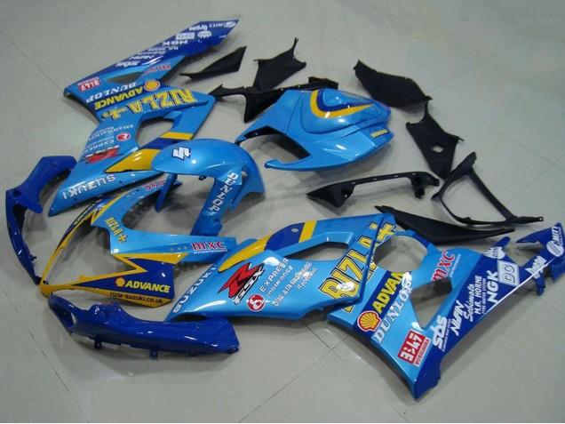 Rabatt Suzuki GSXR 1000 Motorrad Verkleidung 2005-2006 - Blau Gold Rizla