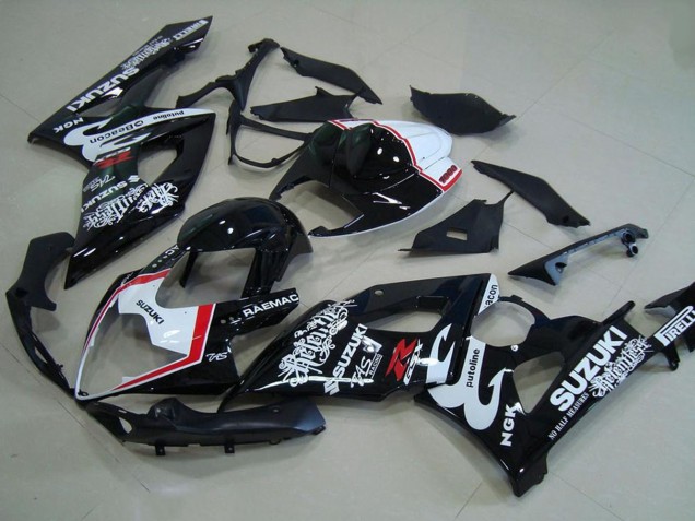 Rabatt Suzuki GSXR 1000 Motorrad Verkleidung 2005-2006 - Glanzendes Schwarz Weiss Rot Relentless