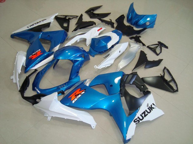 Rabatt Suzuki GSXR 1000 Motorrad Verkleidung 2009-2016 - Hellblau Weiss Schwarz OEM Stil