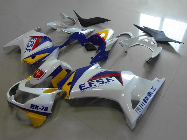 Rabatt Kawasaki ZX250R Motorrad Verkleidung 2008-2012 - Weiss Gelb Blau Rot EFSF RX-78