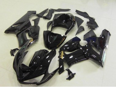 Rabatt Kawasaki ZX6R Motorrad Verkleidung 2005-2006 - Glanzendes Schwarz Gold Aufkleber