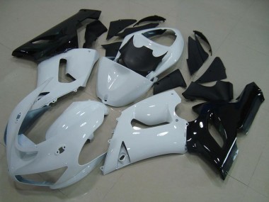 Rabatt Kawasaki ZX6R Motorrad Verkleidung 2005-2006 - Weiss Schwarz